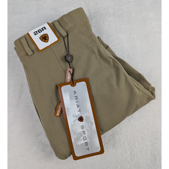 Ariat Sport Womens Select Riding Pants Breeches sz 26 Khaki Limited European NWT - Picture 1 of 12